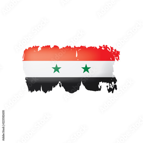 Syria flag  vector illustration on a white background.