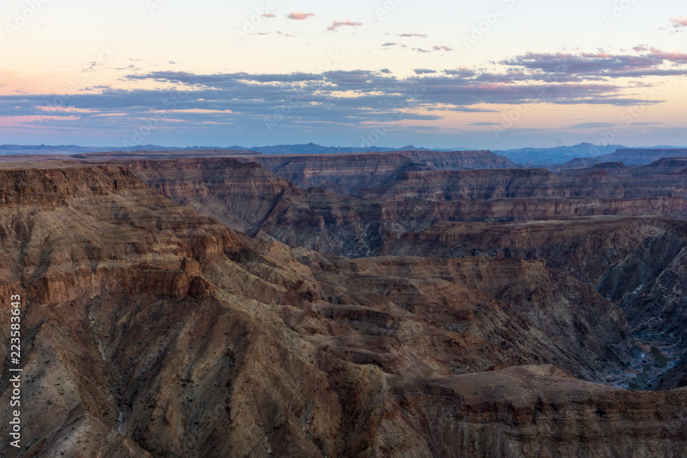 canyon fishriver sunset namibia africa clouds sky