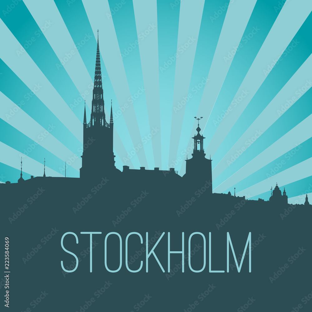 Stockholm skyline background illustration