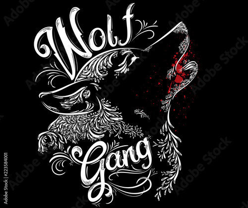 vector decorative wolf design for men, women and teens tattoo or t-shirt 