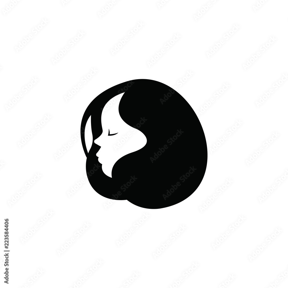 woman head silhouette logo