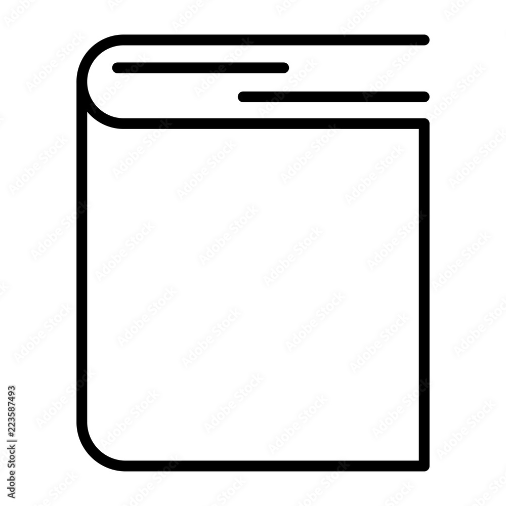 Book - outline vector icon. Black pictogram isolated on a white background. Line symbol for design, logo, infographic and website. Book - outline vector icon. Black pictogram isolated on a white background. Line symbol for design, logo, infographic and website.