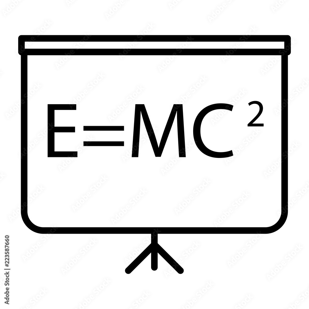 Blackboard icon in thin outline style. Education school college physics math Blackboard icon in thin outline style. Education school college physics math
