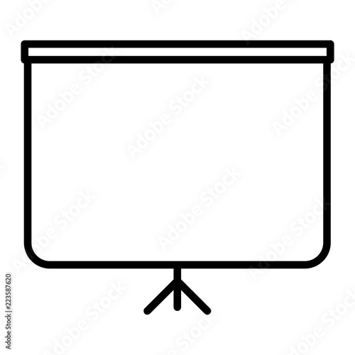 Whiteboard line icon, outline vector sign, linear style pictogram isolated on white. Dry erase board symbol, logo illustration. Editable stroke. Pixel perfect graphics