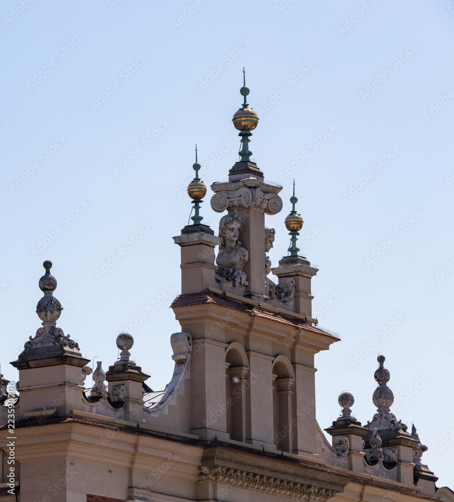 a decorative crowning of the Cloth Hall in Krakow a decorative crowning of the Cloth Hall in Krakow