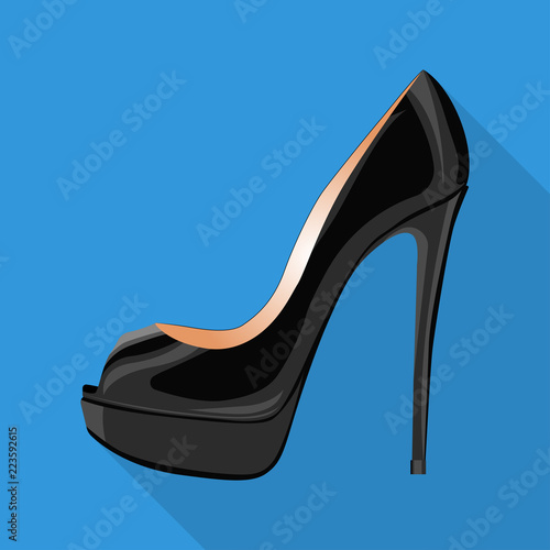 peep toe pump woman shoes flat isolated icon