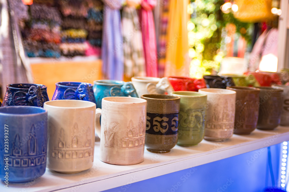 Obraz premium Souvenir market in Siem Reap, Cambodia