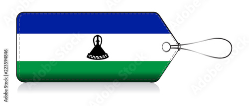 Lesotho flag label, Made in Lesotho photo