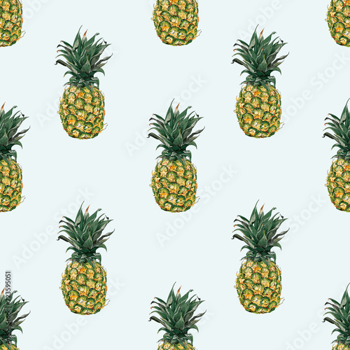 pineapple pattern repeat blue