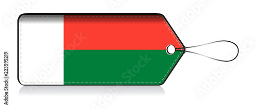 Madagascar flag lable, Label of product made in Madagascar
