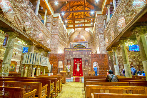 The interior of St Barbara Church in Cairo, Egypt photo