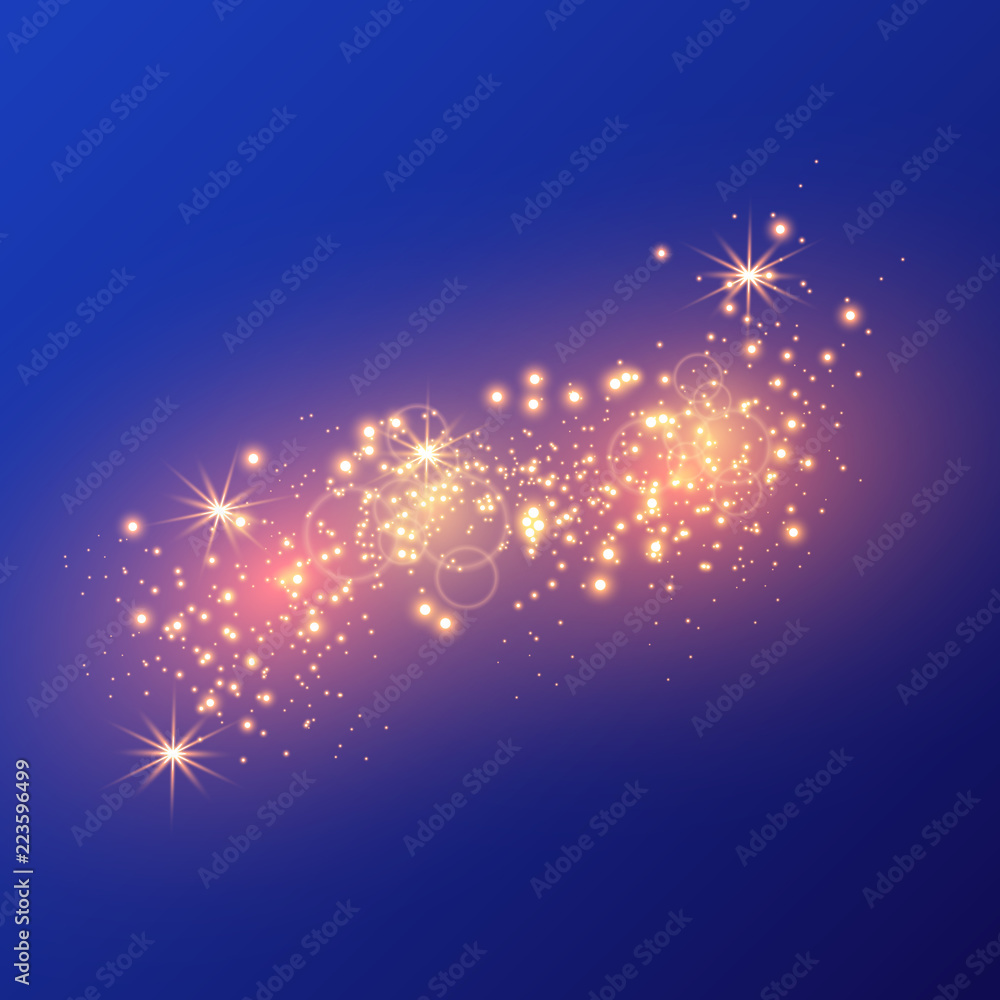 Obraz premium White sparks glitter special light effect. Vector sparkles on transparent background. Christmas abstract pattern. Sparkling magic dust particles