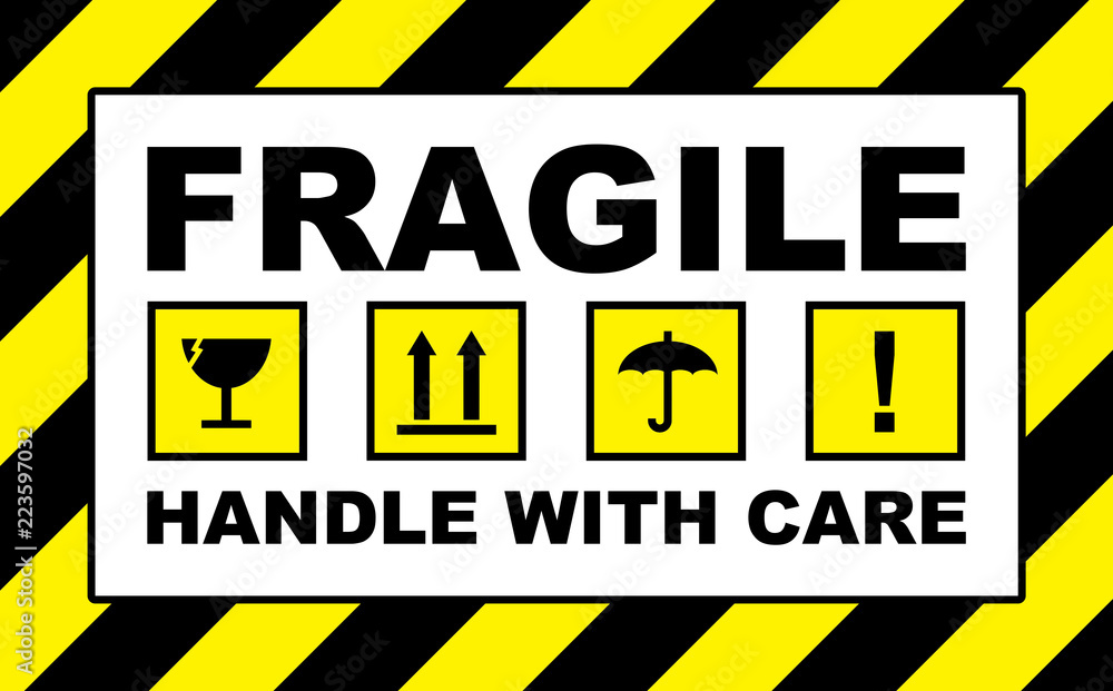Fragile Handle With Care Label Placard Sticker Stock Illustration Adobe Stock