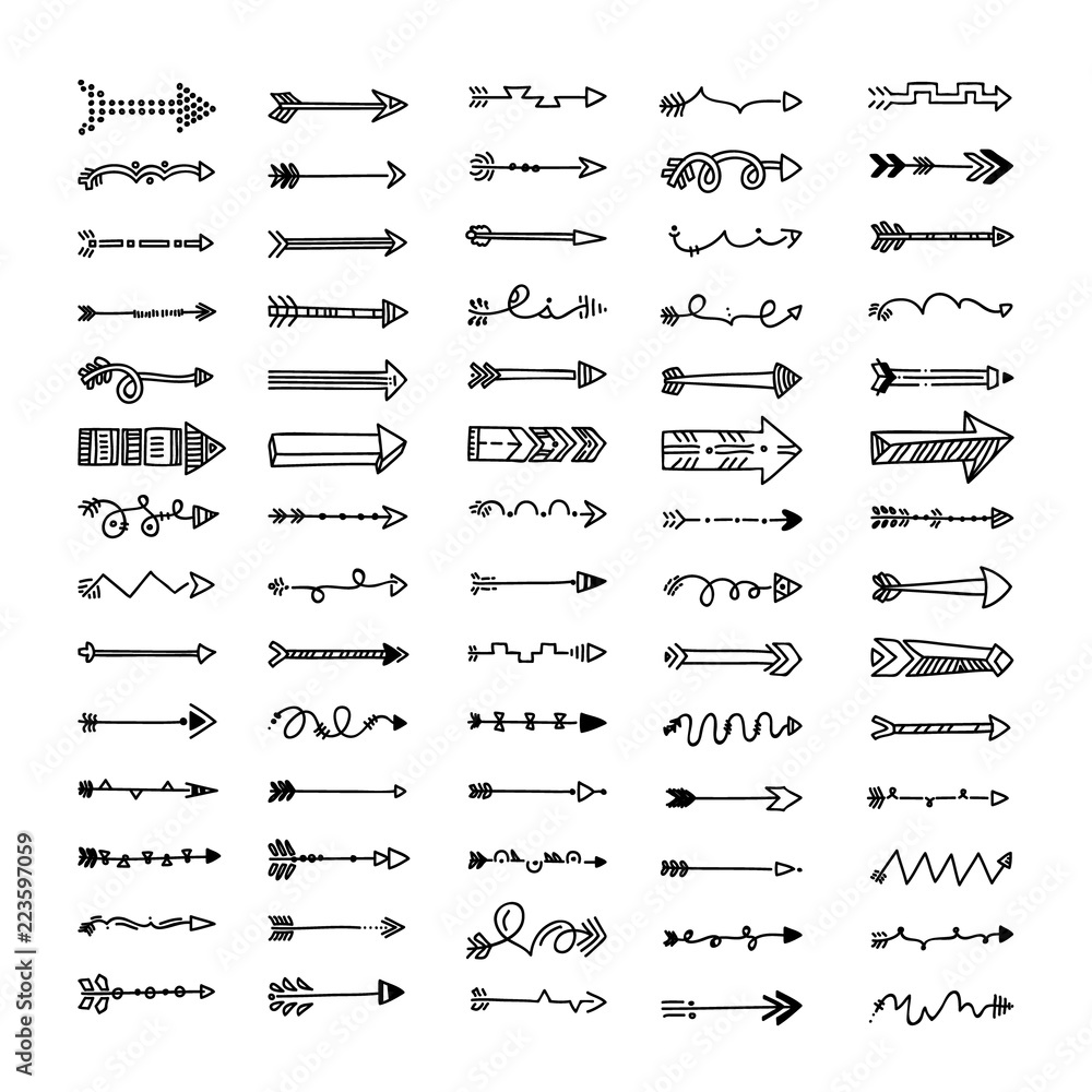 set of different arrows symbols on white background, vector illustration set of different arrows symbols on white background, vector illustration