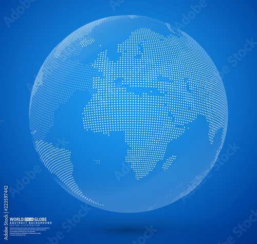 Blue abstract dotted globe vector