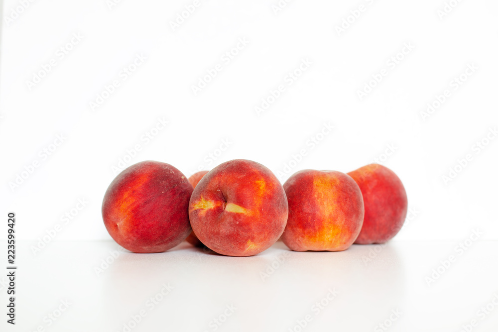 Fresh peaches isolated on white backround Fresh peaches isolated on white backround