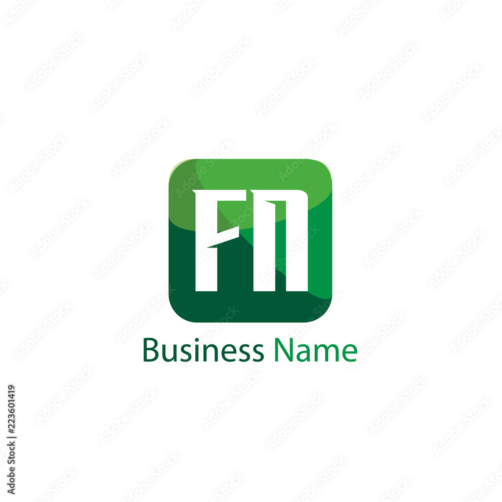 Initial Letter FN Logo Template Design