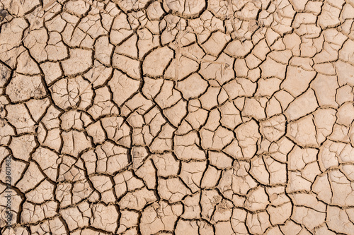 Abstract natural brown background. Dry and cracked earth
