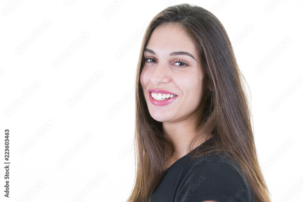 Beautiful girl brunette face portrait natural Beautiful girl brunette face portrait natural