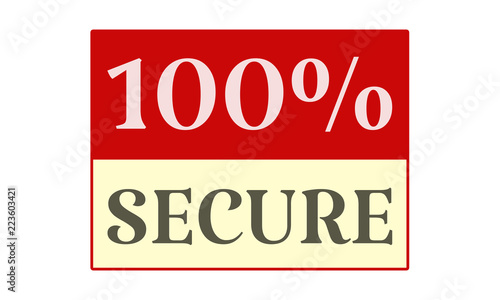 100  Secure - written on red card on white background