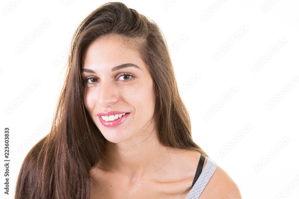 beautiful smiling young attractive woman brunette portrait beautiful smiling young attractive woman brunette portrait