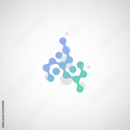 Abstract vector molecule for biotechnology and energy and medical and science concept