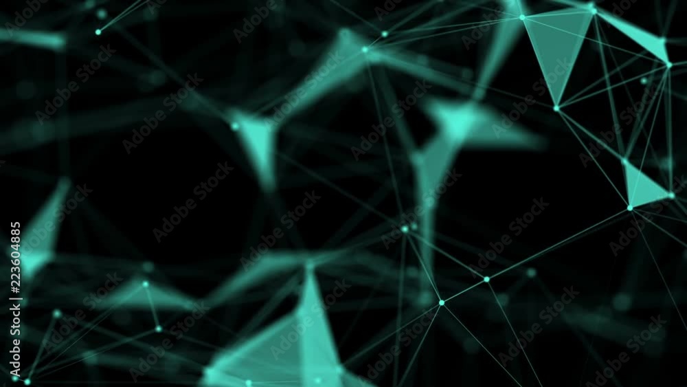 Triangular tower.Abstract futuristic, polygonal space with a dark background with connecting points, lines and triangles. The concept of science, business, space. Triangular tower.Abstract futuristic, polygonal space with a dark background with connecting points, lines and triangles. The concept of science, business, space.