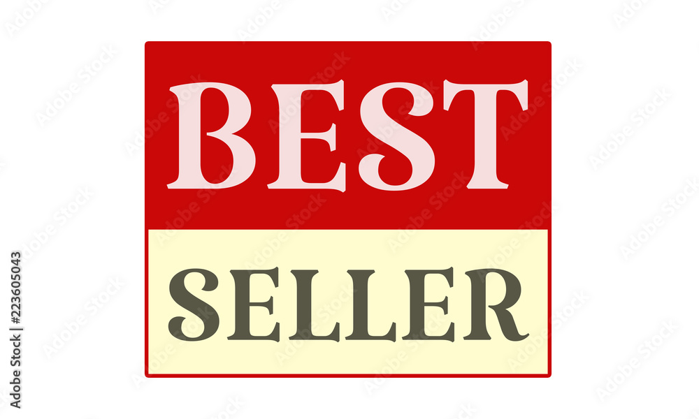 Best Seller - written on red card on white background Best Seller - written on red card on white background