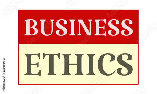 Business Ethics - written on red card on white background