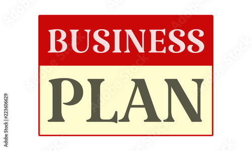 Business Plan - written on red card on white background