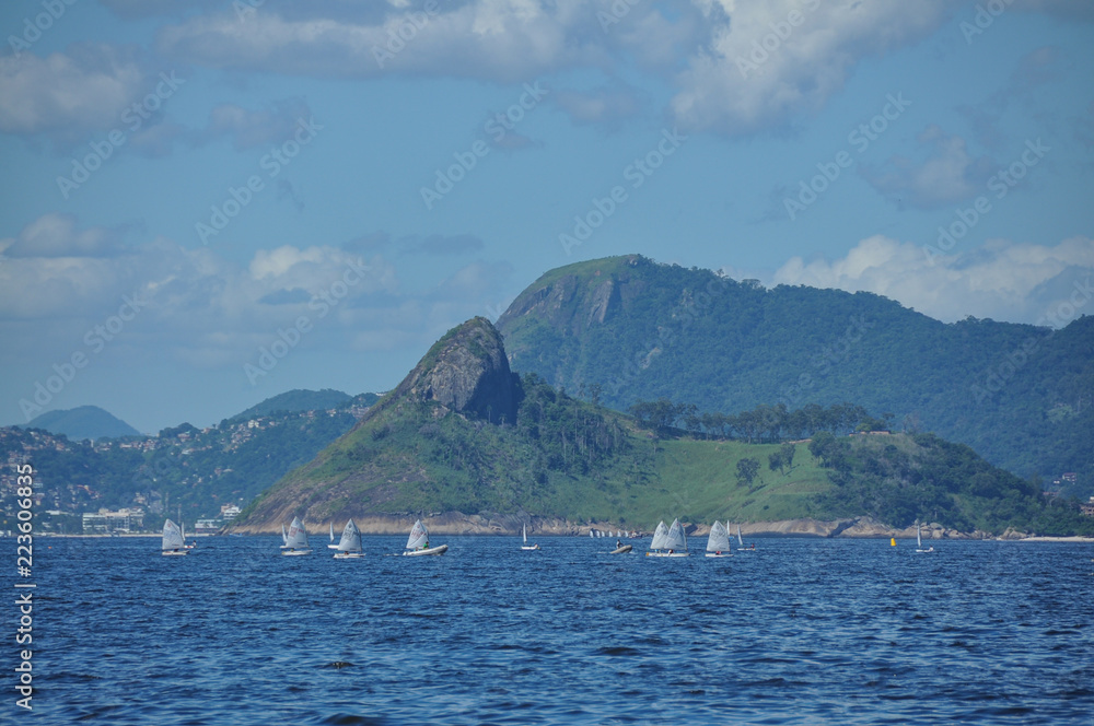 Boats in Guanabara bay in Rio de Janeoro