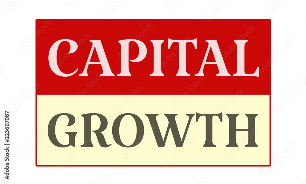Capital Growth - written on red card on white background