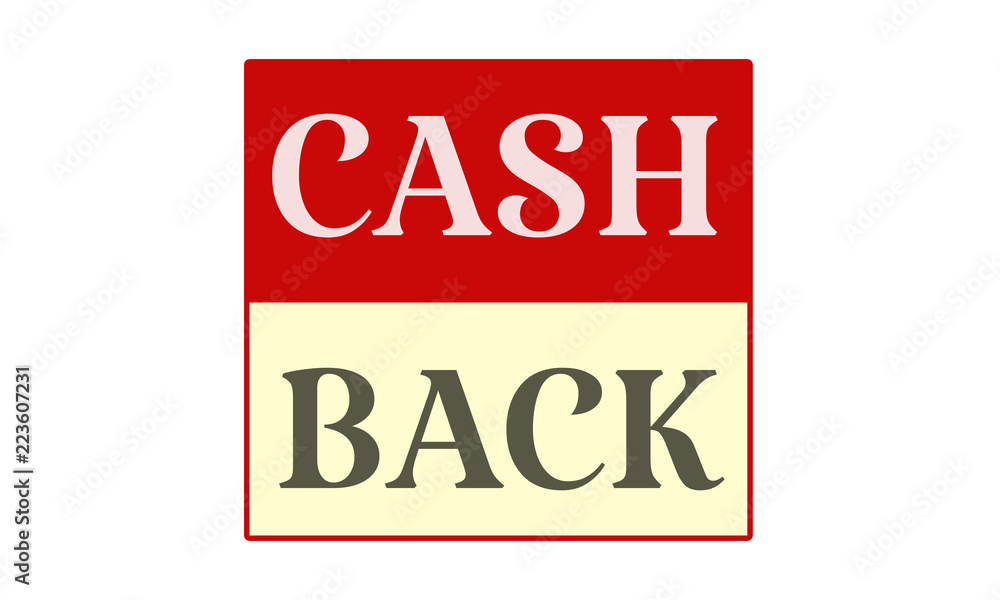 Cash Back - written on red card on white background Cash Back - written on red card on white background