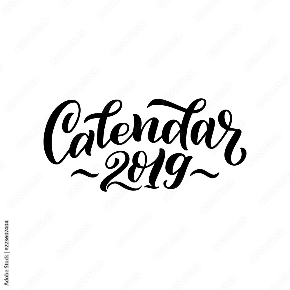 Vector illustration of 2019 calendar cover. For print notebooks, daily planner for companies and private use. Organizer and Schedule, diary, planner cover page template