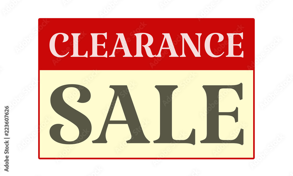 Clearance Sale - written on red card on white background