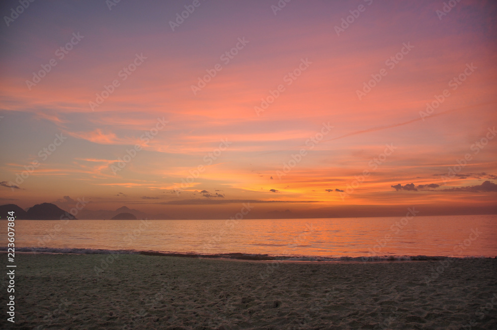 Sunrise on Copacabana beach