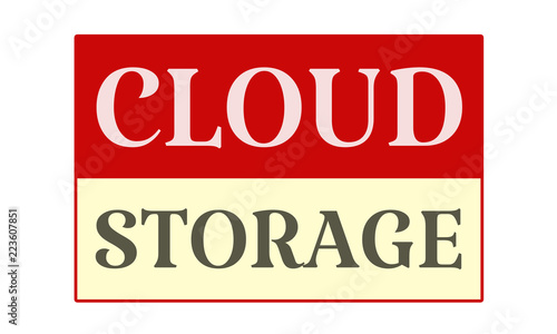 Cloud Storage - written on red card on white background