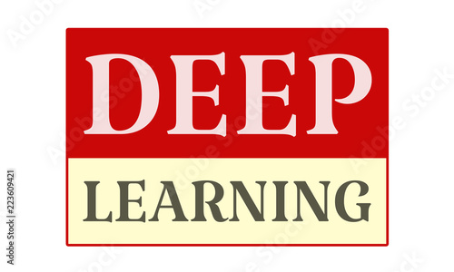 Deep Learning - written on red card on white background