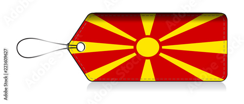 North Macedonian flag label, Made in North Macedonia