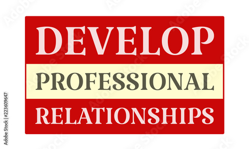 Develop Professional Relationships - written on red card on white background