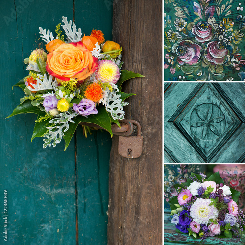 Farbenfrohe Blumen Collage photo