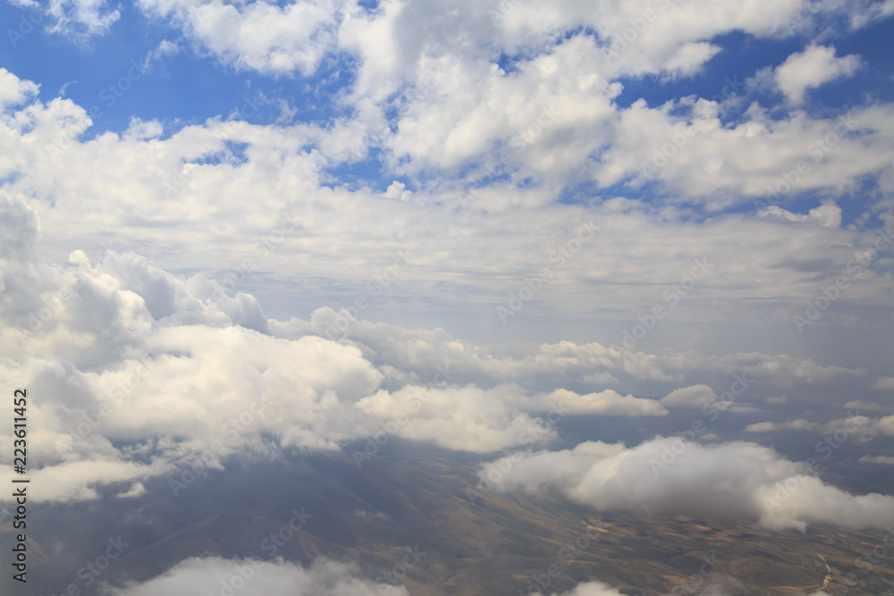 Anatolia mountains from sky with clouds in Turkey Anatolia mountains from sky with clouds in Turkey