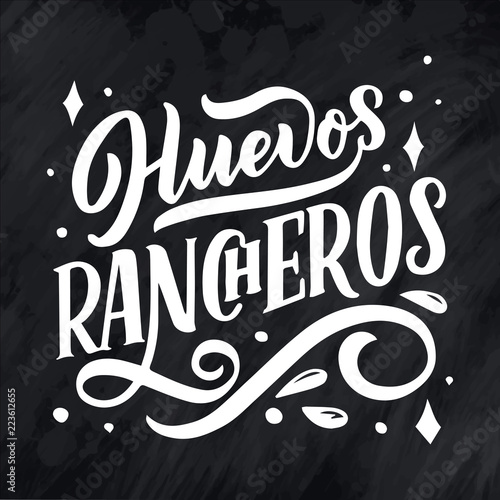 Mexican Menu lettering with traditional food names Guacamole, Enchilada, Tacos, Nachos and more. Vector vintage illustration on chalk background