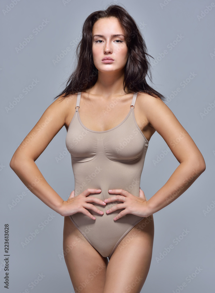 Beautiful woman in pastel underwear. Beautiful woman in pastel underwear.