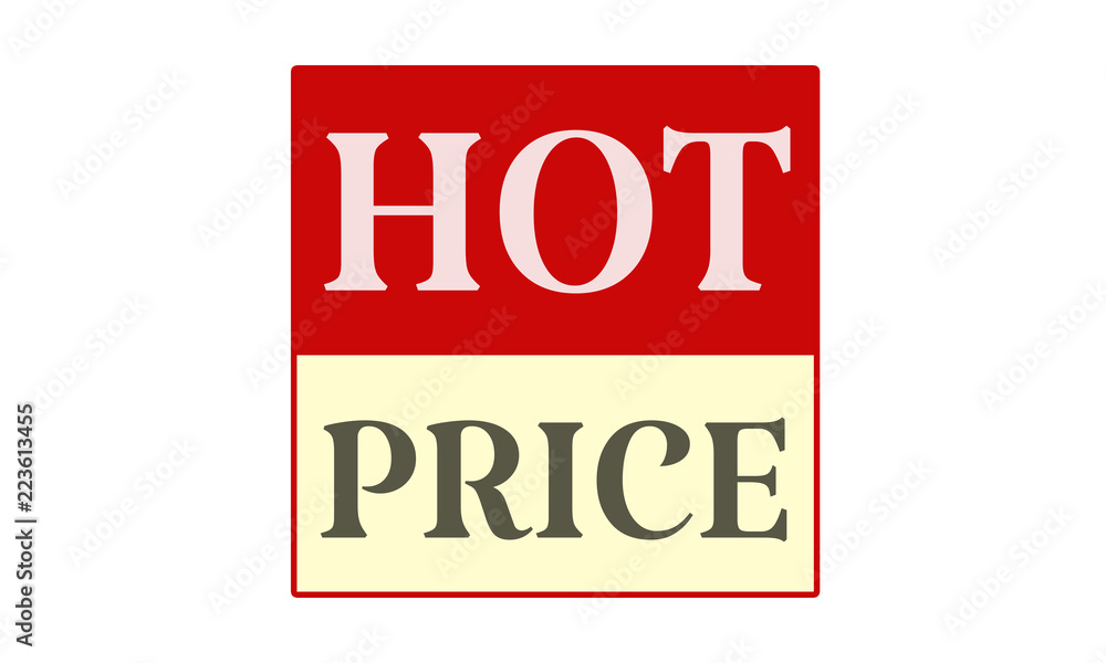 Hot Price - written on red card on white background Hot Price - written on red card on white background