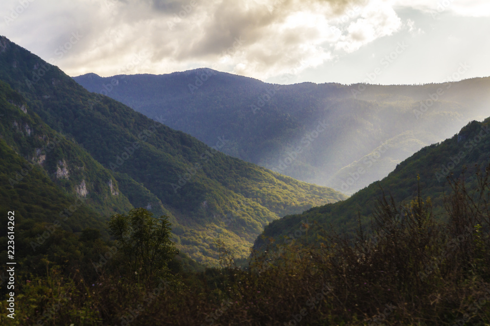 Landscape across border between Bosnia and Herzegovina and Montenegro.