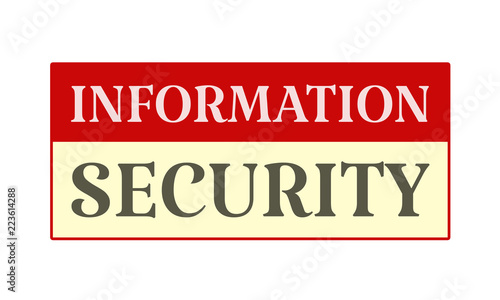 Information Security - written on red card on white background