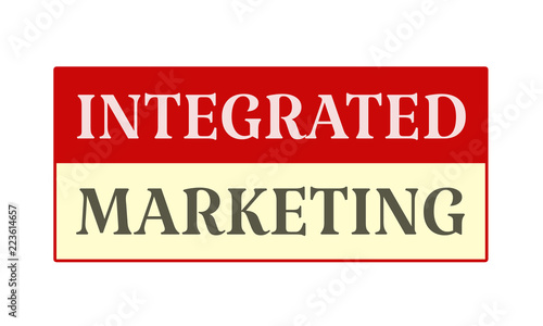 Integrated Marketing - written on red card on white background