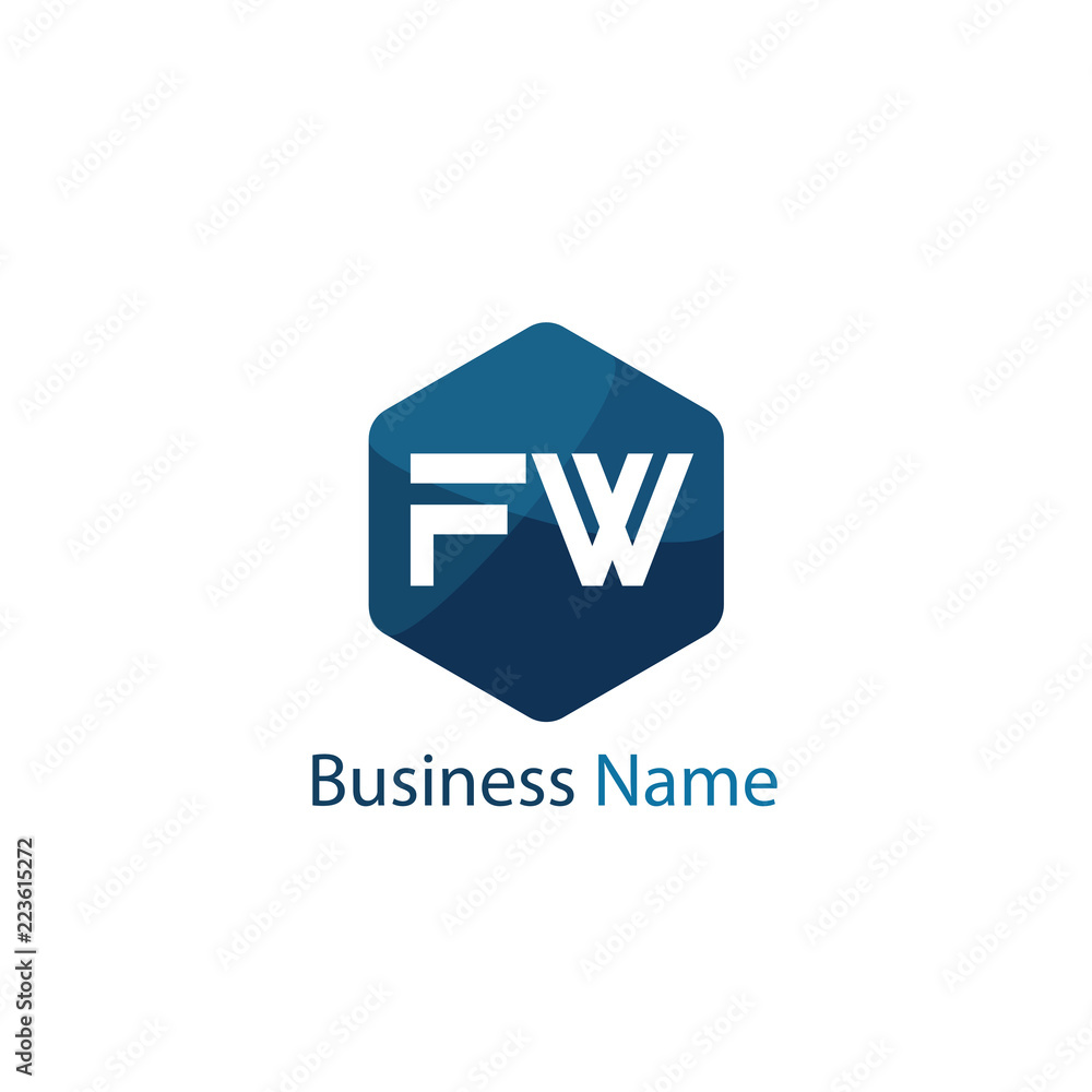 Initial Letter FW Logo Template Design Initial Letter FW Logo Template Design