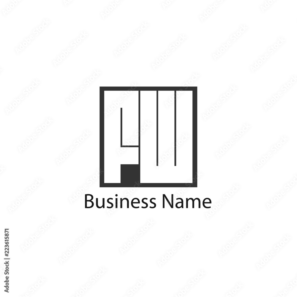 Initial Letter FW Logo Template Design